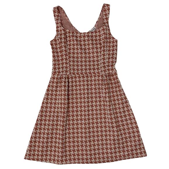 Love Ady Dresses & Skirts - Love Ady Houndstooth Pattern Dress Preppy Fit & Flare Mini Women's Size M/L Pink